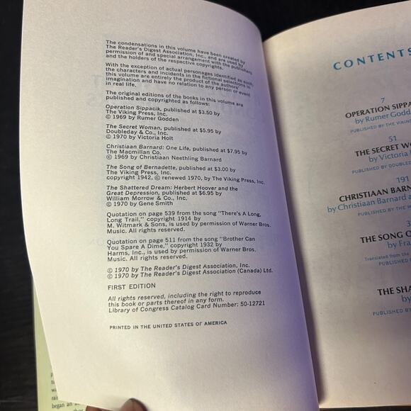 Reader's Digest Summer 1970s Condensed Books One Life Secret Woman Sippacik - Picture 6 of 7